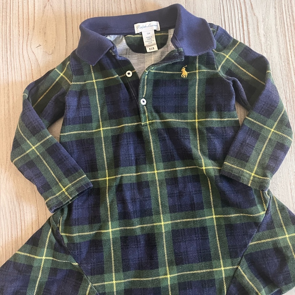 Ralph Lauren girls polo dress tartan plaid size 18 months